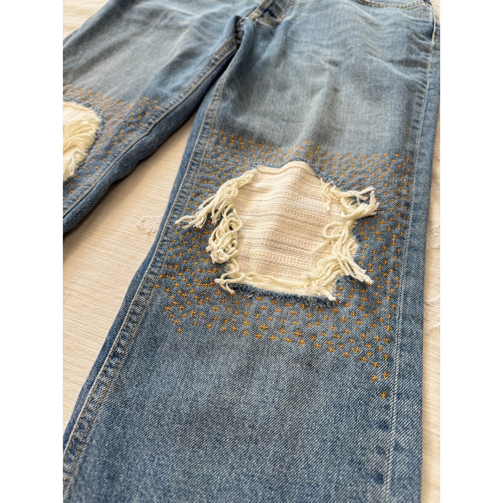 We The Free Womens 28 Aged to Perfection Crop Denim Jeams Distressed NWT - Picture 9 of 11